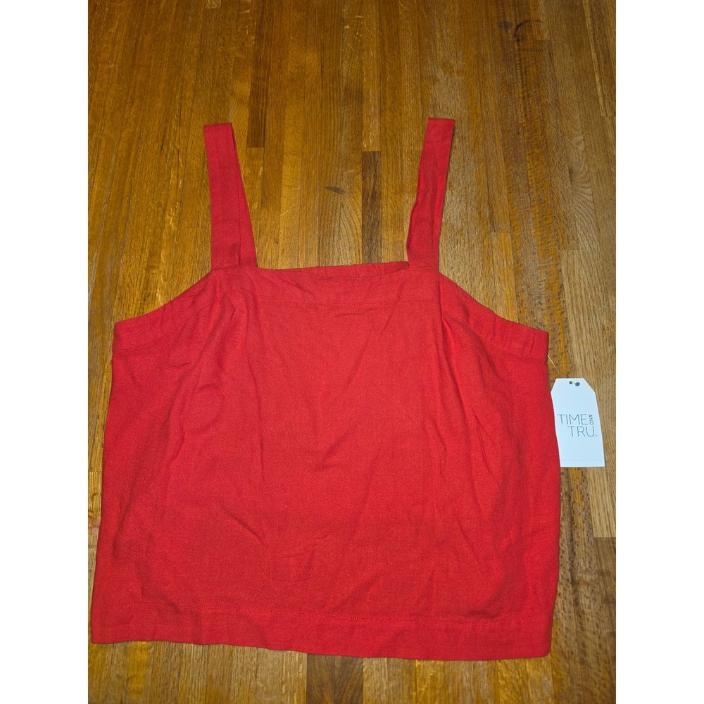 Time and Tru Red Rooster Square Neck Tank Top XXXL 22 Livaeco Viscose Sleeveless